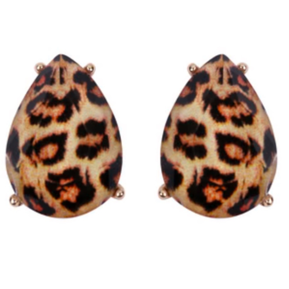 💝Boutique Acrylic Teardrop Shaped Animal Print Earrings